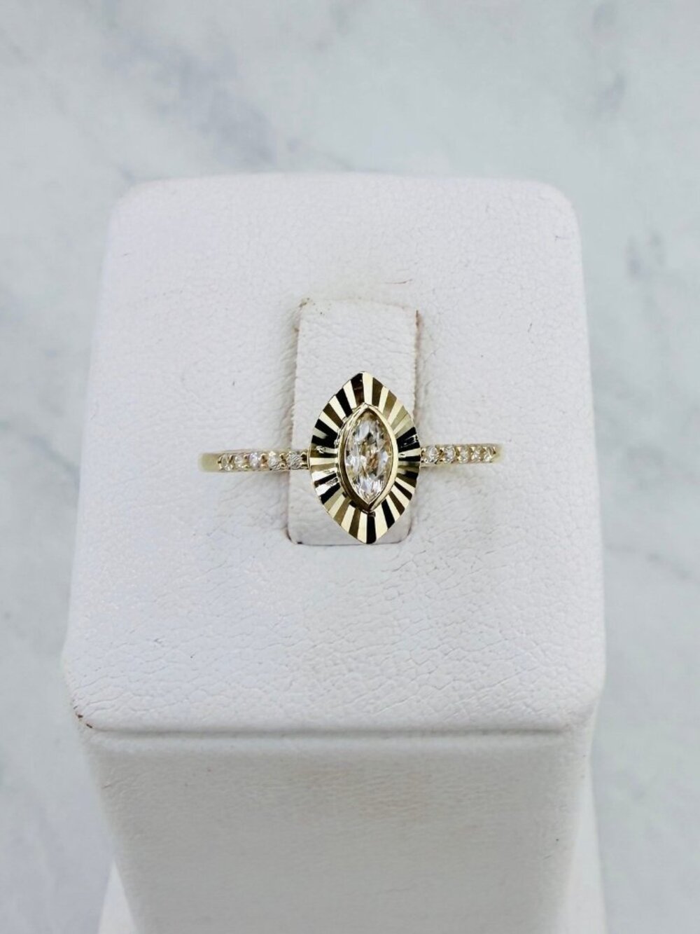 10K Gold Marquise Ring  A timeless dainty elegant 10K solid gold